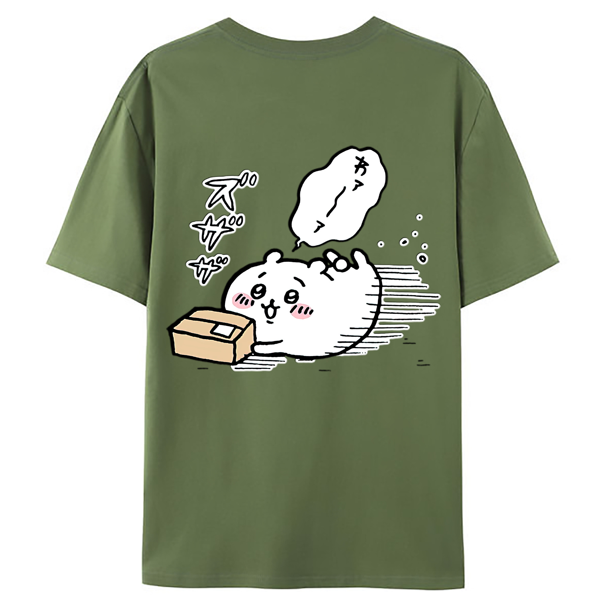 （画像用） ちいかわ ちいかわ Chii-kawa chiikawa 綿100％ メンズ半袖Tシャツ（バックプリント） 通気性